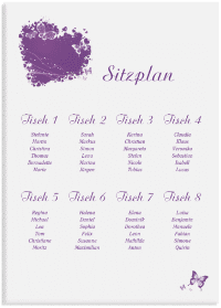 Klick: Details zu Sitzplan Leinwand Hochzeit "Mailand" anzeigen Sitzplan Leinwand Hochzeit "Mailand" 50 x 70 cm Leinwand pink