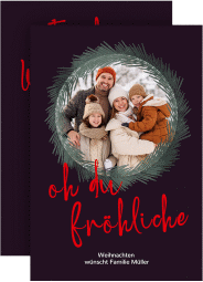 Weihnachtskarte Nordpol A6 Karte hoch blau