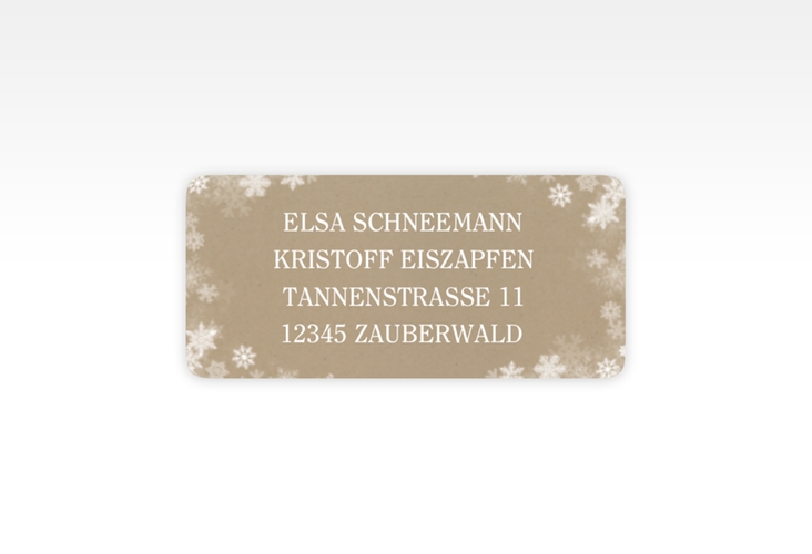 Absenderetikett Hochzeit Snowfall 45,7 x 21,2 mm mit Schneeflocken für Winterhochzeit