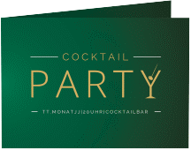 Partyeinladung Cocktail A6 Klappkarte quer gruen