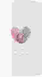 Menükarte Hochzeit Fingerprint A4 Wickelfalzkarte pink schlicht mit Fingerabdruck-Motiv