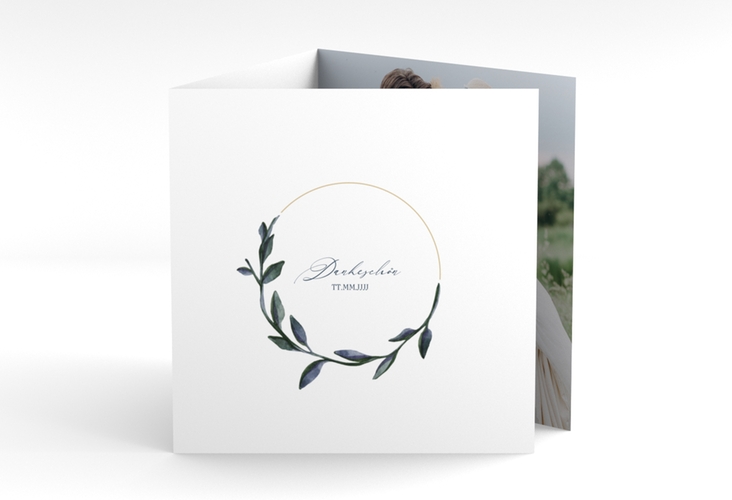 Dankeskarte Hochzeit Botanica quadr. Doppel-Klappkarte hochglanz