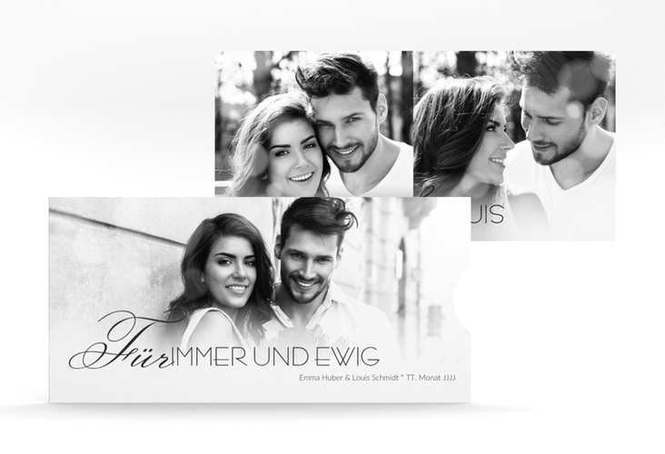 Hochzeitseinladung Bokeh Einsteckkarte weiss