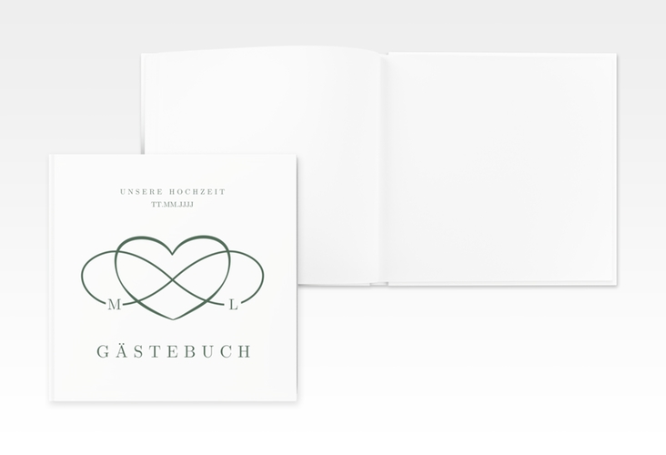 Gästebuch Creation Hochzeit Infinity 20 x 20 cm, Hardcover gruen