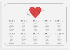 Sitzplan Leinwand Hochzeit "Kartenspiel"