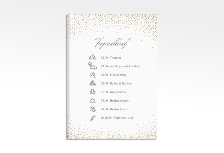 Tagesablauf Leinwand Hochzeit Glitter 50 x 70 cm Leinwand weiss