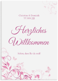 Klick: Details zu Willkommensschild Leinwand "Lilly" anzeigen Willkommensschild Leinwand "Lilly" 50 x 70 cm Leinwand pink
