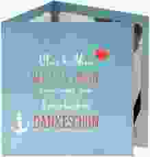 Dankeskarte Hochzeit Ehehafen quadr. Doppel-Klappkarte blau