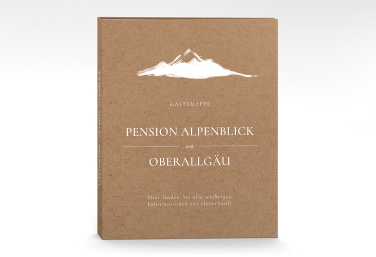Gästemappe Ferienwohnung A4 Alpenblick Gästemappe A4 mit Berggipfel-Motiv