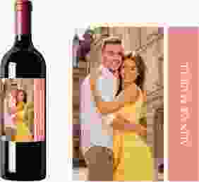 Weinetikett zur Hochzeit Classic Etikett Weinflasche 4er Set rosa