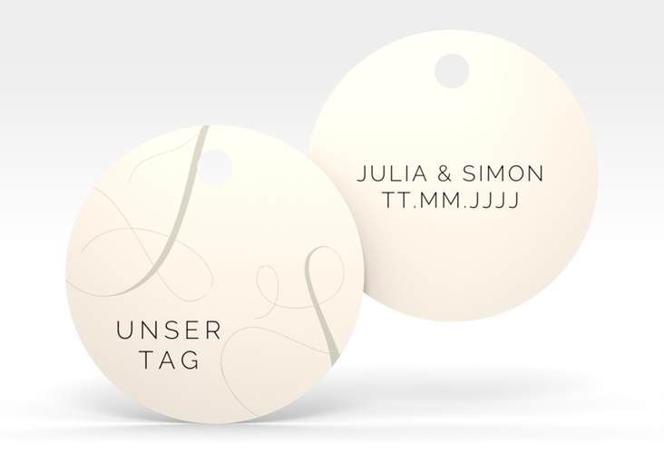 Geschenkanhänger Hochzeit Eheschließung Geschenkanhänger, rund beige