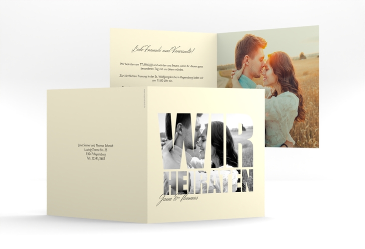 Hochzeitseinladung Letters quadr. Klappkarte