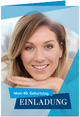 Einladung 40. Geburtstag Shapes A6 Klappkarte hoch blau