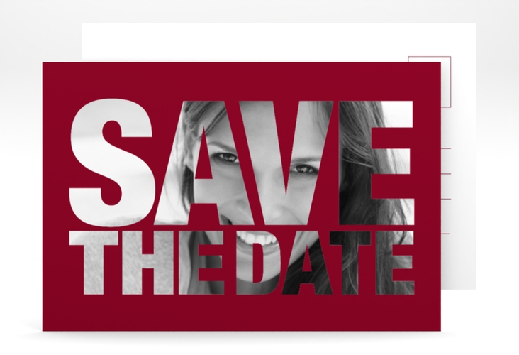 Save the Date-Postkarte Geburtstag Numbers A6 Postkarte rot