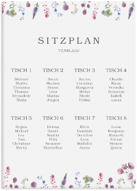 Klick: Details zu Sitzplan Leinwand Hochzeit "Wildblumen" anzeigen Sitzplan Leinwand Hochzeit "Wildblumen" 50 x 70 cm Leinwand weiss