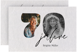 Einladung 70. Geburtstag Jahrzehnte A6 Karte quer weiss