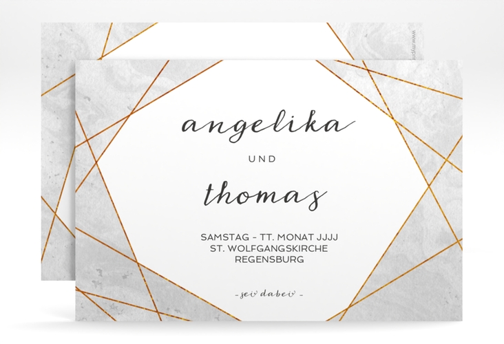 Save the Date-Karte Asymmetry A6 Karte quer grau