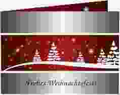 Geschäftliche Weihnachtskarte "Winterlich" DIN A6 Klappkarte quer rot