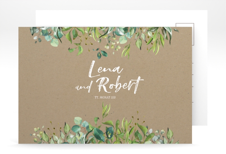 Save the Date-Postkarte Natural A6 Postkarte Kraftpapier