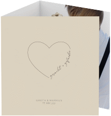 Klick: Details zu Danksagungskarte Hochzeit "Lebenstraum" anzeigen Danksagungskarte Hochzeit Lebenstraum quadr. Doppel-Klappkarte beige