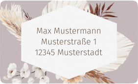 Klick: Details zu Empfängeretikett Hochzeit "Bohemian" anzeigen Empfängeretikett Hochzeit Bohemian 63,5 x 38,1 mm flieder
