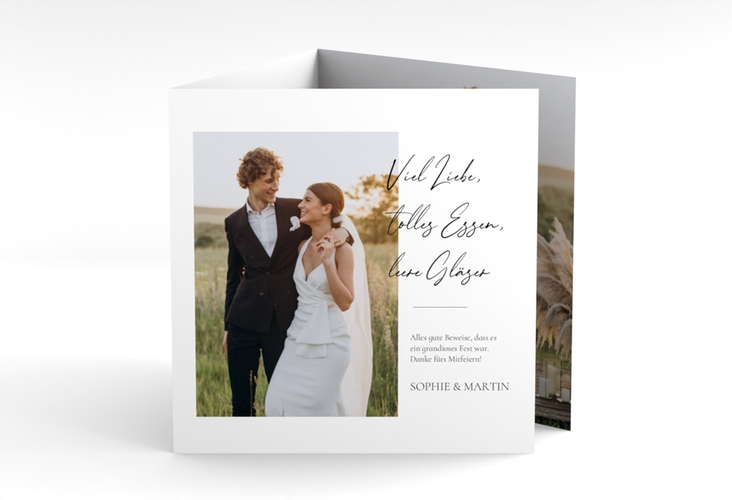 Dankeskarte Hochzeit Liebesbekundung quadr. Doppel-Klappkarte weiss