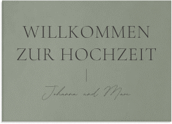 Willkommensschild Leinwand Hochzeitsfreude 70 x 50 cm Leinwand gruen