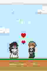 Menükarte Hochzeit Pixel A5 Klappkarte hoch bunt