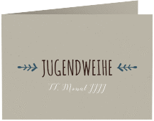 Danksagung Jugendweihe Jugendlich A6 Klappkarte quer blau