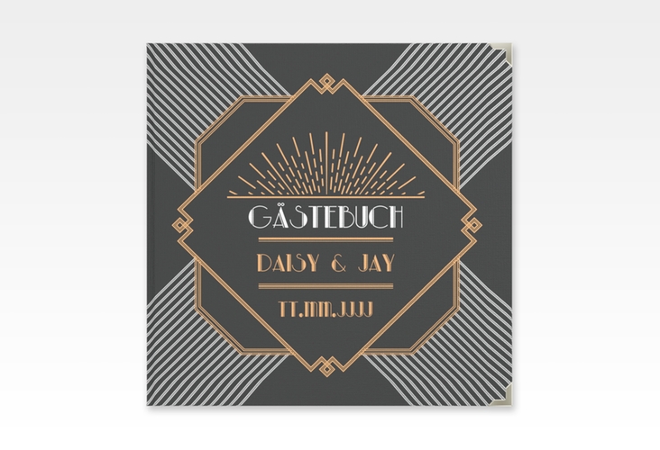 Gästebuch Selection Hochzeit Gatsby Leinen-Hardcover schwarz im 20er-Jahre-Stil