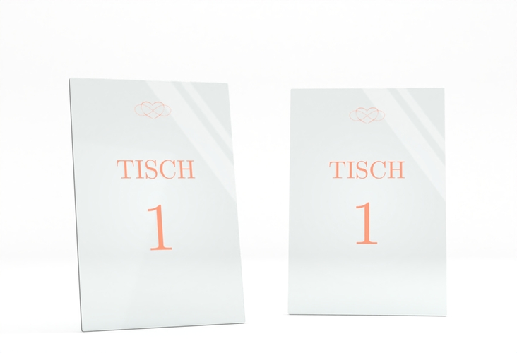 Tischnummer Acryl Hochzeit Infinity Tischaufsteller Acryl apricot hochglanz