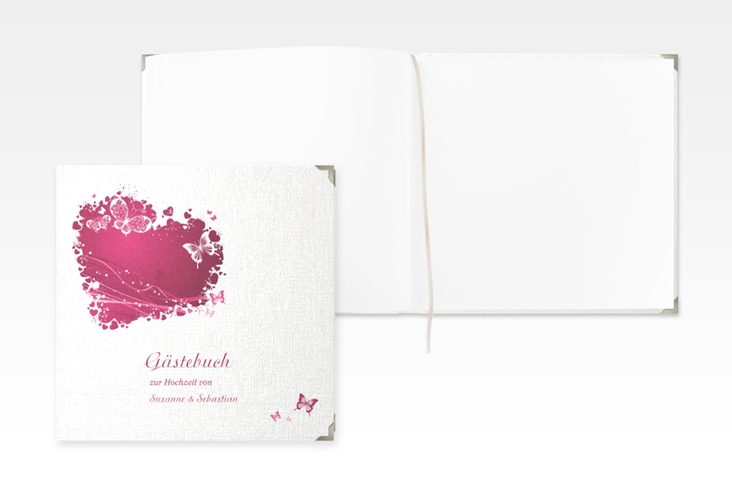 Gästebuch Selection Hochzeit Mailand Leinen-Hardcover pink