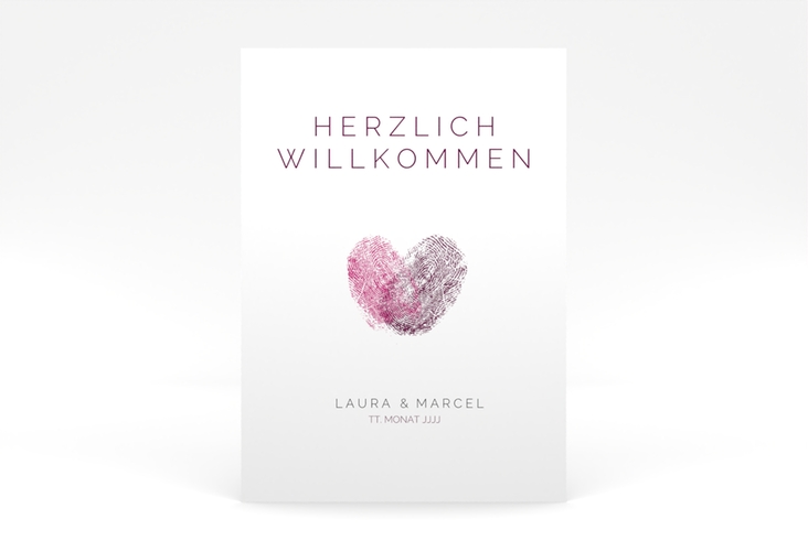 Willkommensschild Poster Fingerprint 50 x 70 cm Poster schlicht mit Fingerabdruck-Motiv