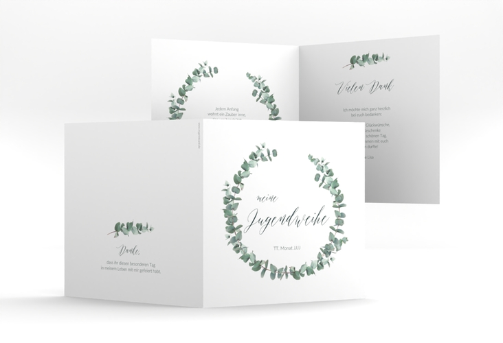 Danksagung Jugendweihe Sigillato quadr. Klappkarte