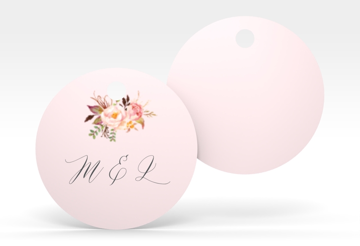 Geschenkanhänger Hochzeit Prachtvoll Geschenkanhänger, rund rosa
