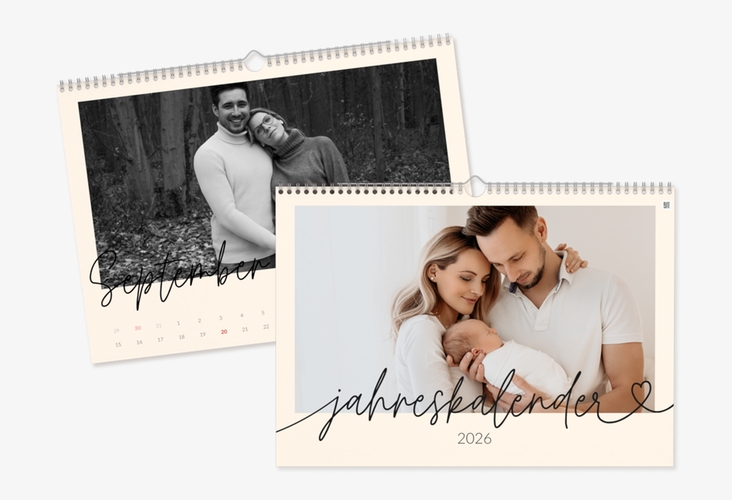 Wandkalender A3 Querformat Jahresgefühle A3 quer beige