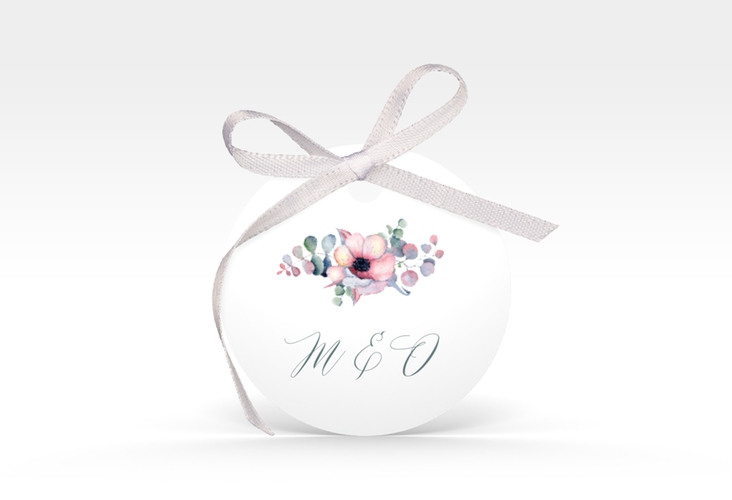 Geschenkanhänger Hochzeit Herzgold Geschenkanhänger, rund weiss