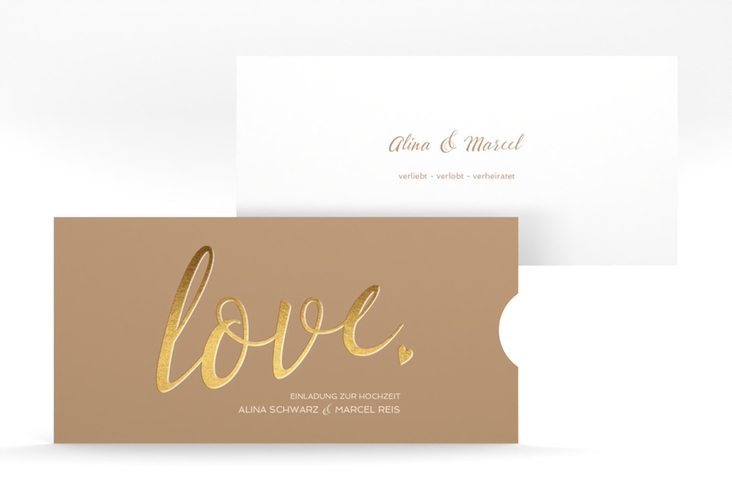 Hochzeitseinladung Glam Einsteckkarte beige
