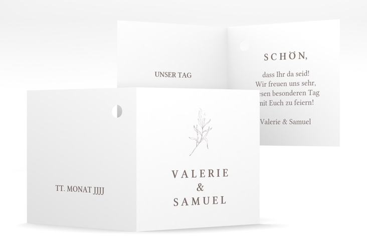 Geschenkanhänger Hochzeit Ivy Geschenkanhänger 10er Set hochglanz minimalistisch mit kleiner botanischer Illustration