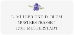 Klick: Details zu Absenderetikett Hochzeit "Lavendel" anzeigen Absenderetikett Hochzeit "Lavendel" 45,7 x 21,2 mm