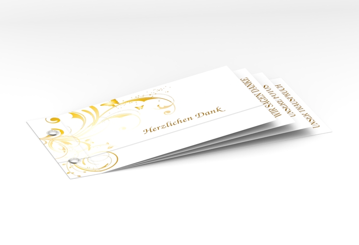 Danksagungskarte Hochzeit Palma Booklet gold