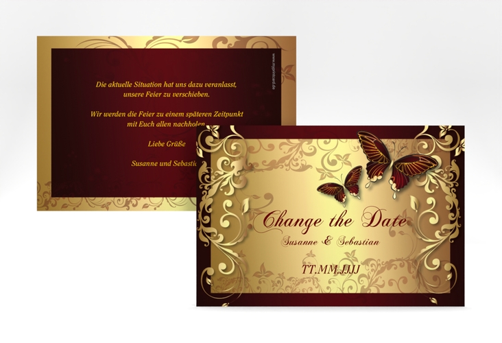 Change the Date-Karte Toulouse A6 Karte quer rot hochglanz