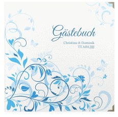 Klick: Details zu Gästebuch Selection Hochzeit "Lilly" anzeigen Gästebuch Selection Hochzeit Lilly Leinen-Hardcover blau