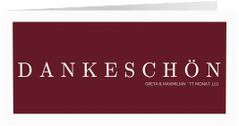 Klick: Details zu Dankeskarte Hochzeit "Simply" anzeigen Dankeskarte Hochzeit Simply lange Klappkarte quer rot