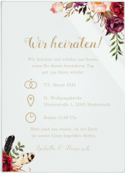 Klick: Details zu Acryl-Hochzeitseinladung "Flowers" anzeigen Acryl-Hochzeitseinladung Flowers