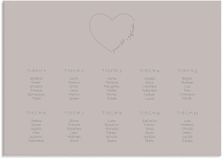 Klick: Details zu Sitzplan Leinwand Hochzeit "Lebenstraum" anzeigen Sitzplan Leinwand Hochzeit Lebenstraum 70 x 50 cm Leinwand grau