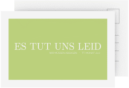 Klick: Details zu Absagekarte "Simpel" anzeigen Absagekarte Simpel A6 Postkarte gruen