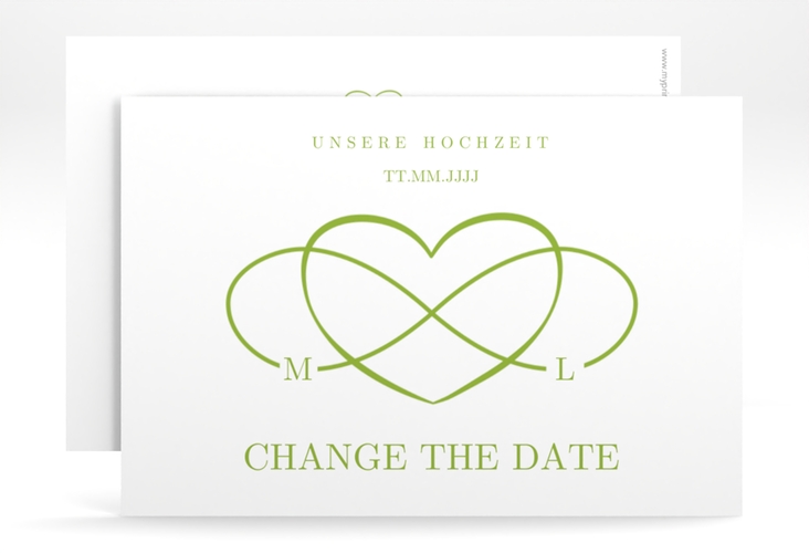 Change the Date-Karte Infinity A6 Karte quer gruen hochglanz