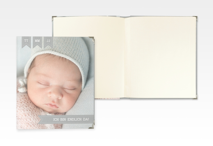 Baby Fotoalbum Kinderlachen 21 x 25 cm grau