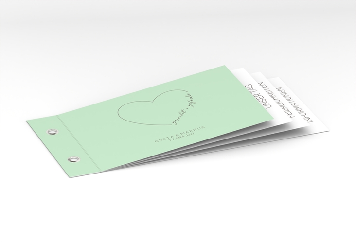 Hochzeitseinladung Lebenstraum Booklet mint hochglanz